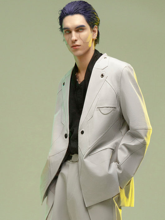 Traje Casual Minimalista Hombre con Botón Magnético - Image 6