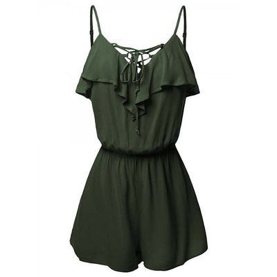 Blusa Casual sin Mangas Talla Grande con Frente Superpuesto y Volante - Image 2