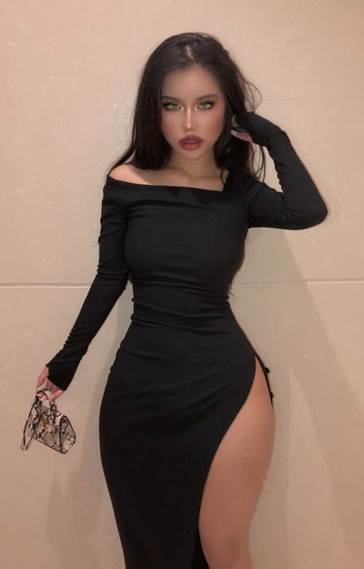 Vestido Ajustado de Manga Larga con Costuras Finas - Image 9