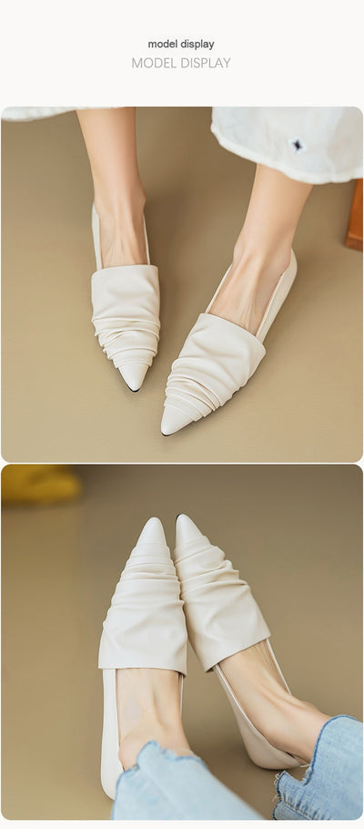 Zapatos Planos de Punta Fina en Negro y Crema - Image 11