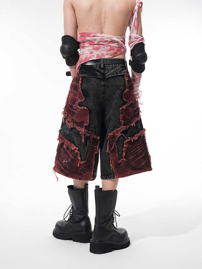 Pantalones Denim Cropped con Costuras Desgastadas - Image 12