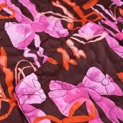 Chaqueta con Lazo Estampado, Cuello Redondo y Cordones Reversible - Image 23