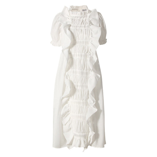 Vestido Vintage Francés Blanco Puro de Poliéster - Image 13