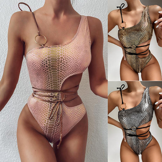Bikini Asimétrico con Detalle Serpiente - Image 21