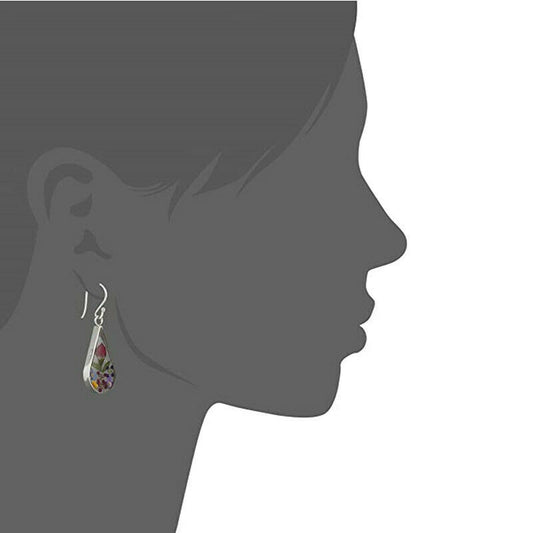 Aretes de Flores Secas de Rosa en Forma de Gota - Image 2