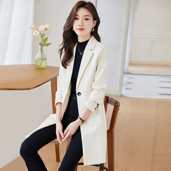 Abrigo Trench Coat Midi Negro para Mujer