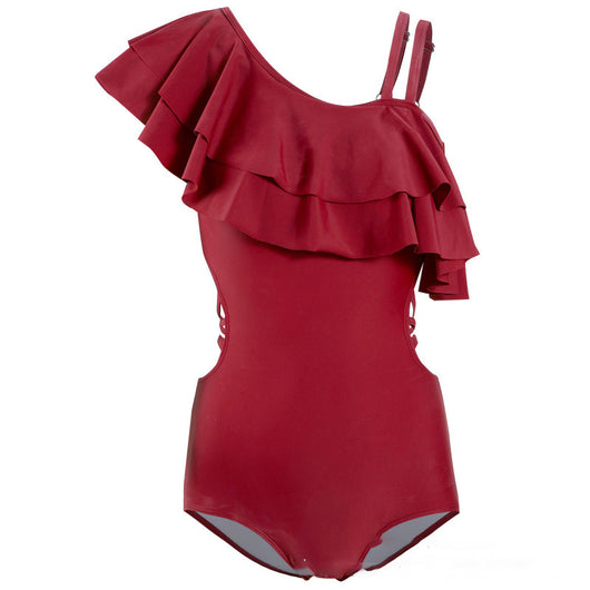 Traje de Baño Enterizo con Volantes y Hombros Descubiertos para Termas - Image 18