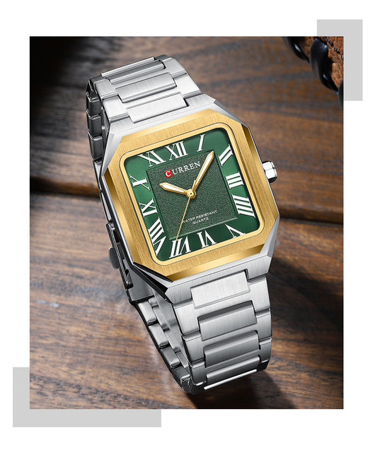 Reloj de Cuarzo Impermeable para Hombre con Números Romanos y Correa de Acero Inoxidable - Image 15