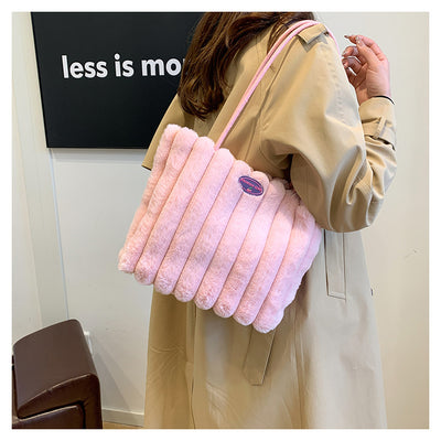 Bolso Tote Grande de Felpa para Otoño e Invierno - Image 21