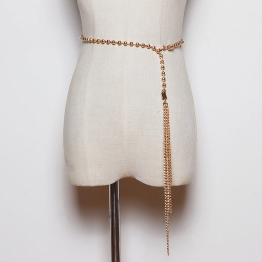 Vestido Camisero Elegante con Cinturón y Perlas Decorativas para Mujer - Image 8