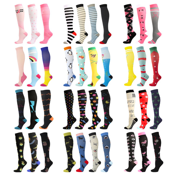 Calcetines de Compresión Deportiva Largos para Hombre y Mujer