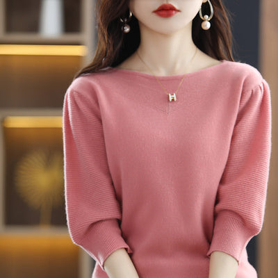 Blusa Suelta de Cuello Redondo Manga Corta Siete Puntos para Mujer - Image 5