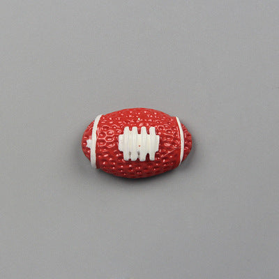 Yellow tennis ball shaped refrigerator magnet with white lines, made of resin and a strong magnet. - Image 15