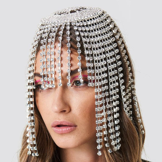 Tocado de Estrás con Flecos Exagerados, Accesorio para el Cabello de Estilo Étnico