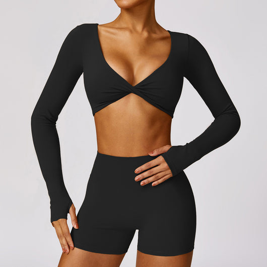 Conjunto de Yoga y Ejercicio de Secado Rápido en Colores Sólidos - Image 5