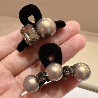 Mini Pinza para Cabello de Alta Gama con Perla Negra