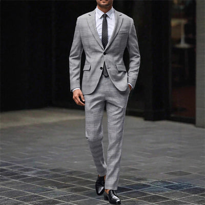 Traje Ejecutivo Slim Fit a Cuadros - Conjunto de Dos Piezas - Image 3