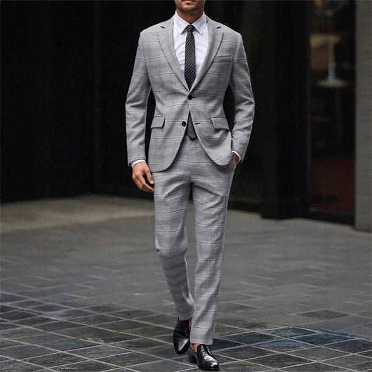 Traje Ejecutivo Slim Fit a Cuadros - Conjunto de Dos Piezas - Image 3