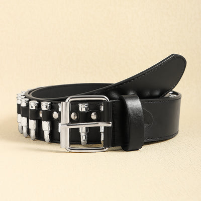 Cinturón Punk Rock con Remaches Balas Negro Unisex - Accesorios Hip-hop de Moda - Image 20