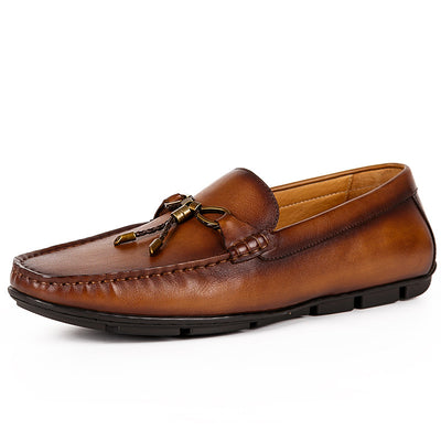 Zapatos Casuales Británicos de Cuero Genuino sin Cordones - Image 11