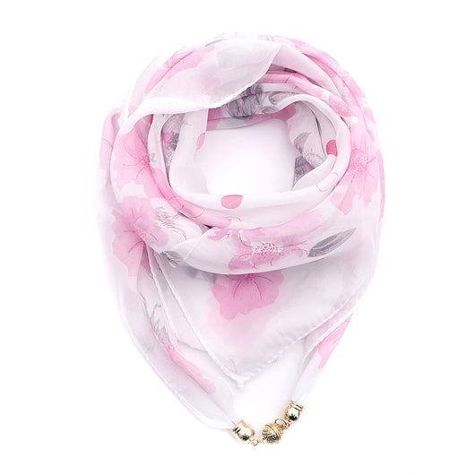 Pañuelo Floral Dorado de Gasa Ligera para Mujer - Image 19