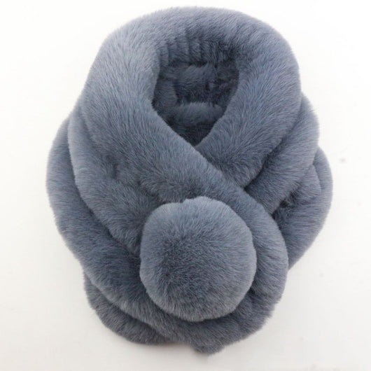 Bufanda de Piel de Conejo Invierno Coreano para Mujer - Image 20