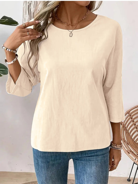 Blusa Casual de Cuello Redondo Diseño Elegante y Minimalista para Mujer - Image 16