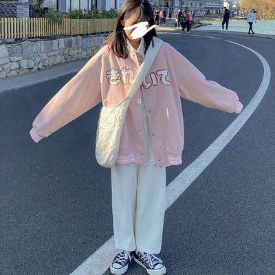 Chaqueta de Béisbol Uniforme Mujer Estilo Coreano Japonés Primavera - Image 10