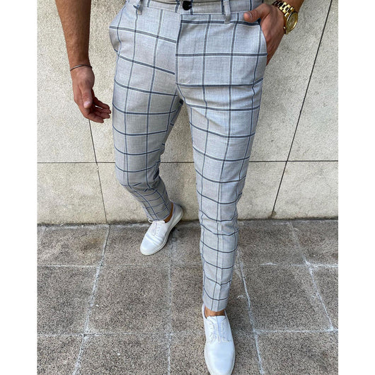 Pantalones Casuales Hombre con Estampado Cuadros Europeos - Image 5