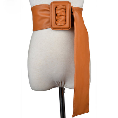 Cinturón Ancho Decorativo para Mujer con Hebilla de Cuero y Bolsa - Image 5