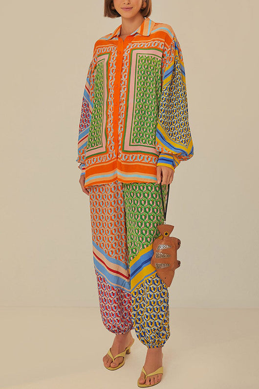 Conjunto de Traje Casual con Camisa Estampada - Image 7
