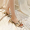 Sandalias de Tacón Grueso con Strass para Mujer