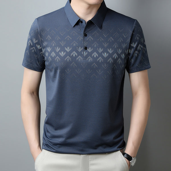 Polo Ejecutivo Ice Silk Manga Corta para Hombre - Secado Rápido y Estilo Business Casual