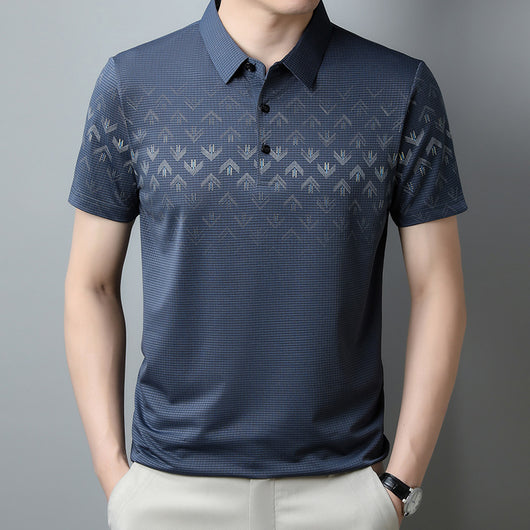 Polo Ejecutivo Ice Silk Manga Corta para Hombre - Secado Rápido y Estilo Business Casual