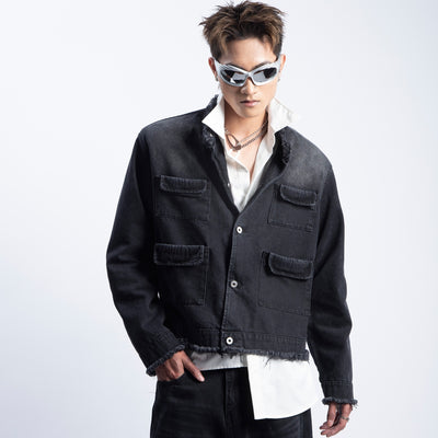 Chaqueta Denim Retro Degradado Estilo Americano para Hombre - Image 11