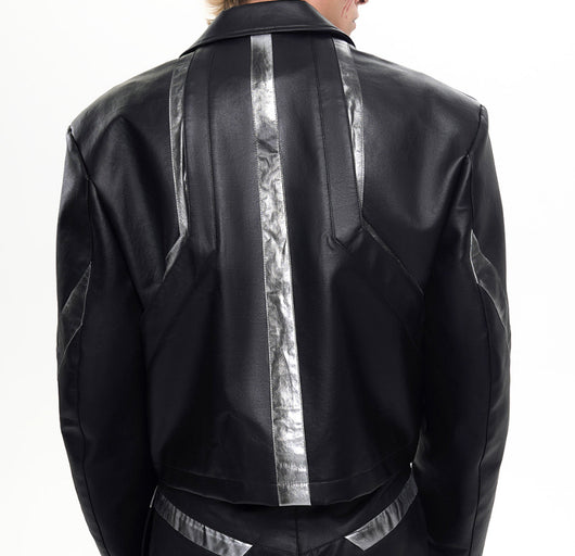 Chaqueta de Cuero Negra Estilo Vintage Desgastado - Image 11