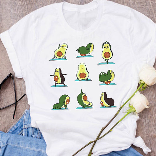 Camiseta Unisex Estampado Aguacate - Diseño Creativo Verano Holgada - Image 34
