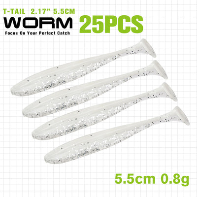 Gusano Artificial T-tail 55 75mm - Anzuelo de Pesca Realista - Image 13