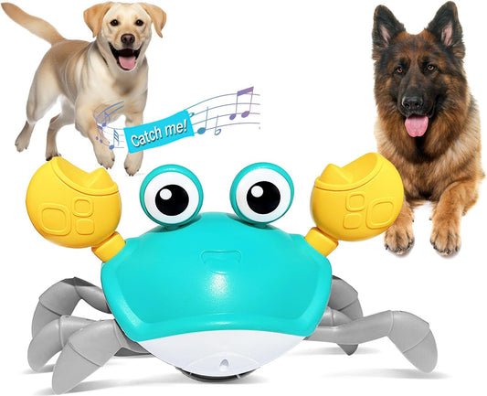 Juguete Canino Cangrejo Interactivo con Sensor de Obstáculos, Luces y Música