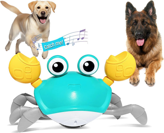 Juguete Canino Cangrejo Interactivo con Sensor de Obstáculos, Luces y Música
