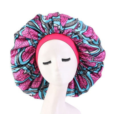 Sombrero Redondo Estampado de Satén con Elasticidad para Mujer
