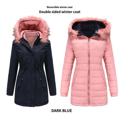 Parka Acolchada con Cuello de Piel Desmontable Reversible - Image 13