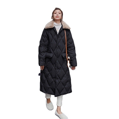 Chaqueta Larga Oversize de Algodón Negro Hasta la Rodilla - Image 2