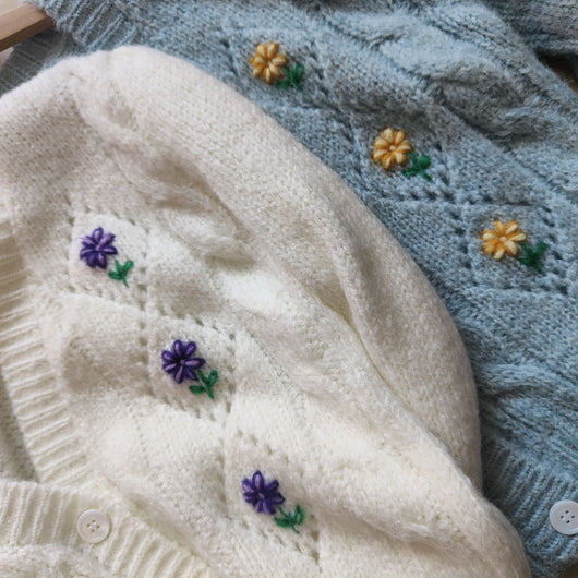 Cardigan Vintage Francés de Lana Tejida para Mujer - Image 8
