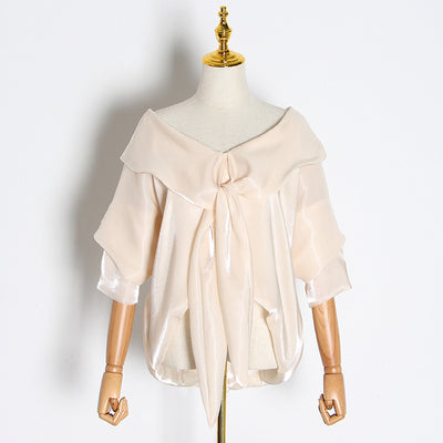 Blusa Suelta con Escote V Irregular Multiuso - Image 3