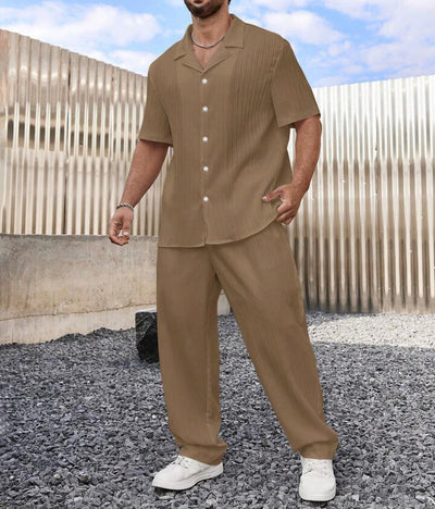 Conjunto Casual Ejecutivo: Camisa de Manga Corta y Pantalón para Hombre - Image 19