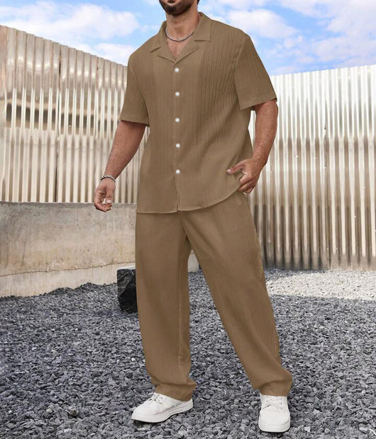 Conjunto Casual Ejecutivo: Camisa de Manga Corta y Pantalón para Hombre - Image 19