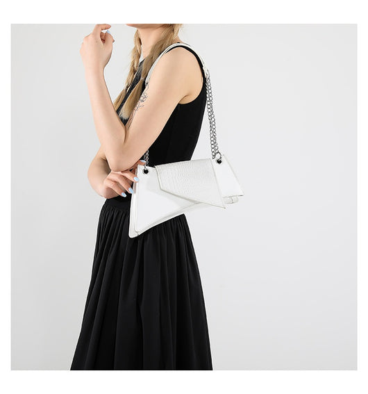 Cartera Cuadrada de Cuero Brillante con Patrón de Piedra para Mujer - Image 30