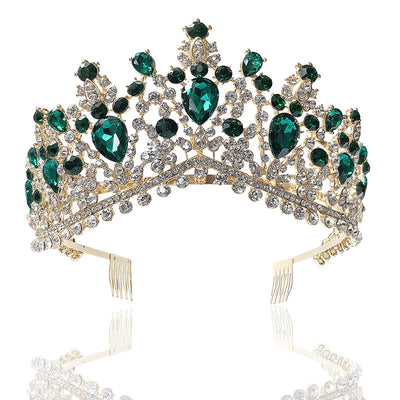 Corona Nupcial Barroca con Cristales Brillantes para Novia Elegante - Image 3