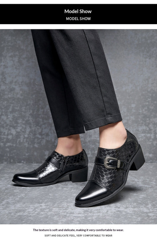 Zapatos Casuales de Cuero Cubano con Diseño Piel de Serpiente para Hombre - Image 13